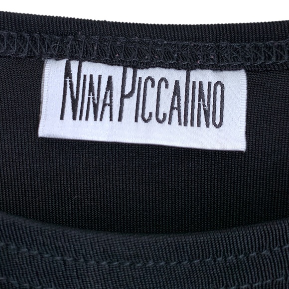 Vintage Nina Piccaino Black Shirt Sz M/L Travel Long Sleeve Top - Picture 3 of 4